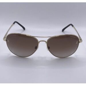 CHANEL CH 4189-T-Q N395/S9 59-14-135 Gold Titanium Aviator Sunglasses Italy EUC!